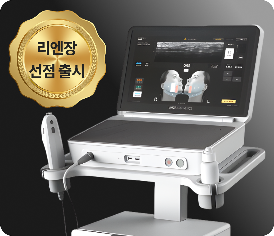 Hình ảnh thiết bị Ultherapy Prime trên di động và cấu trúc truyền năng lượng đến lớp SMAS bằng công nghệ DeepSEE