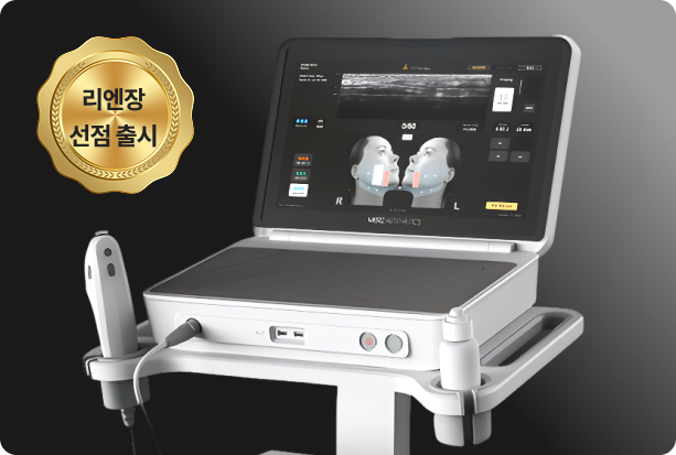 Hình ảnh thiết bị Ultherapy Prime và cấu trúc truyền năng lượng đến lớp SMAS bằng công nghệ DeepSEE