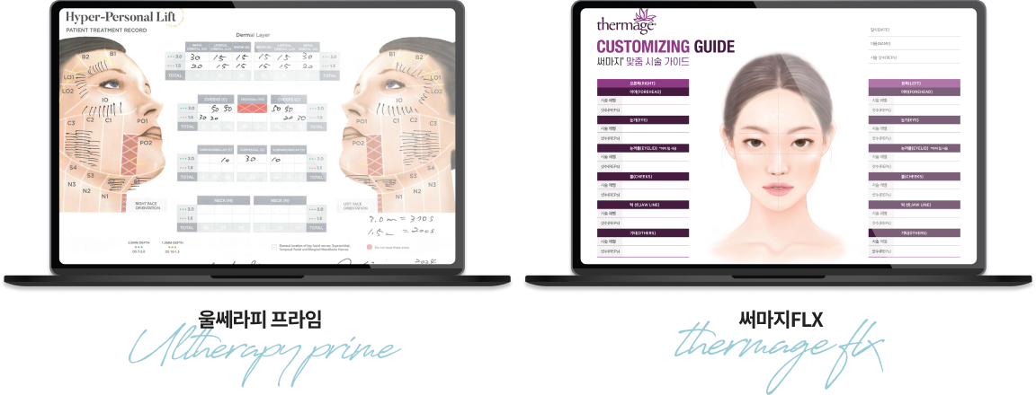 Quy trình thiết kế Custom Chart phân tích độ dày da và vùng điều trị của từng cá nhân